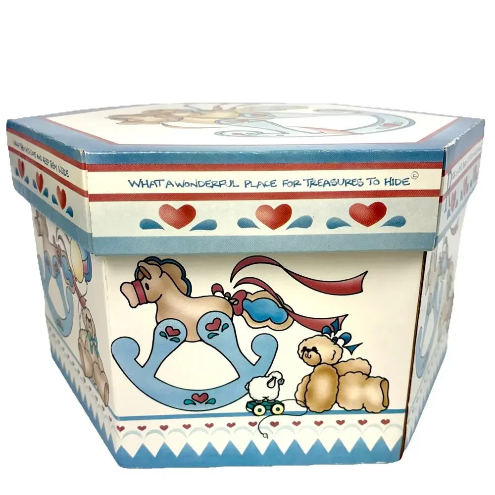 Vintage 1989 Daisy Kingdom Baby Memory Box Nursery Storage Decor RARE